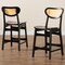 Baxton Studio Hesper Mid-Century Modern Dark Brown Finished Wood and Rattan 2-Piece Counter Stool Set, PR 239-2PC-13416-ZORO - alternate 3